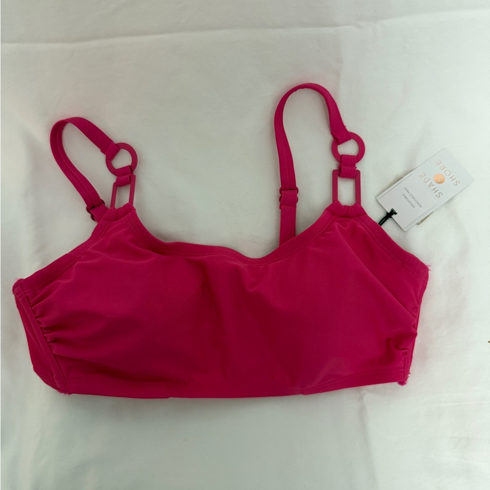 Shade & Shore Pink Swim Bikini Top Bra Supportive Design